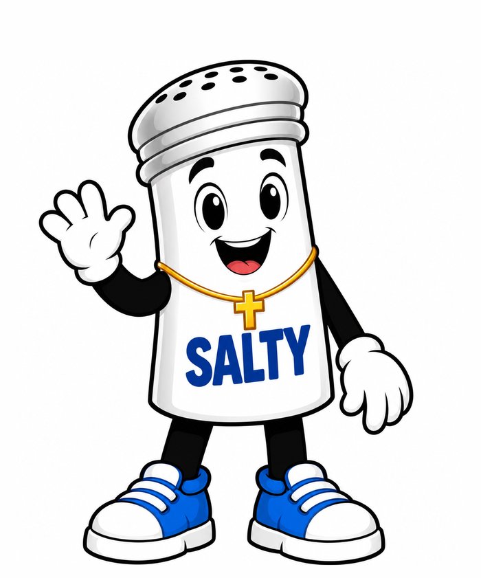 Salty the salt shaker waving